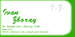 ivan zboray business card